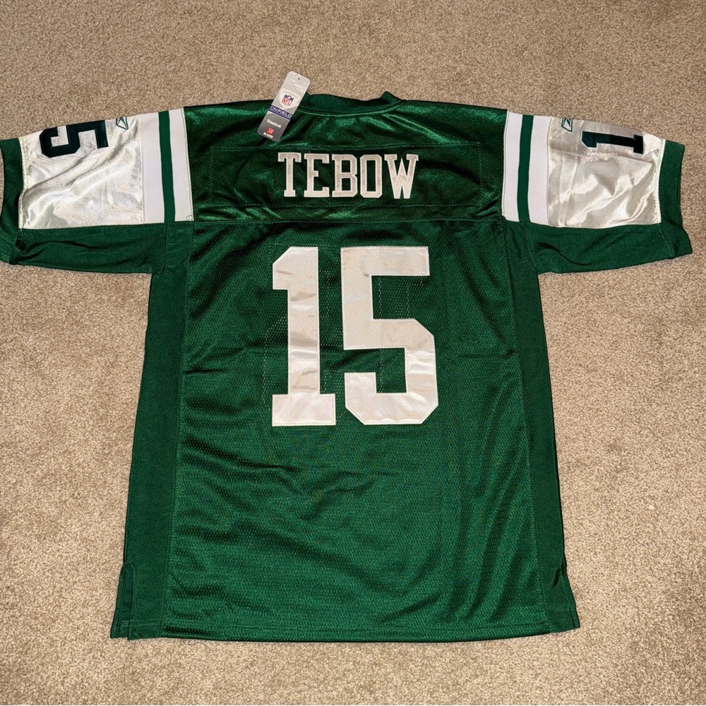 Reebok On Field New York Jets Tim Tebow #15 Authentic Jersey, Size 48, Green